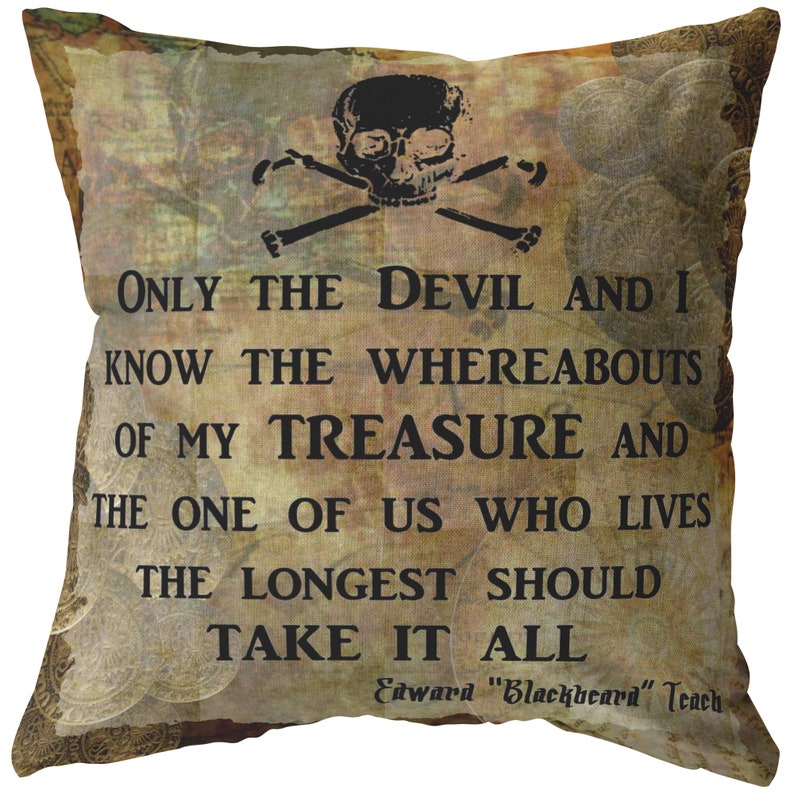 PIRATE CENTRAL Blackbeard Treasure Quote Nautical Pirate Etsy