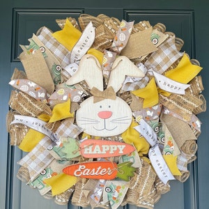 Easter wreath, bunny wreath, Easter front door