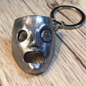 Handemade Casting Metal keychain / key ring slipknot mask #8