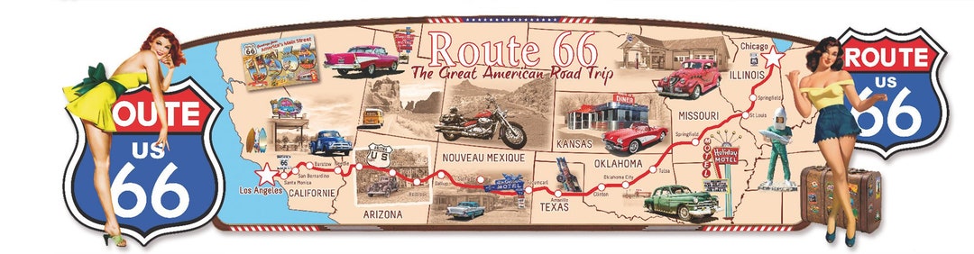 Route 66 the Great American Road Trip Decorative Plaque - Etsy