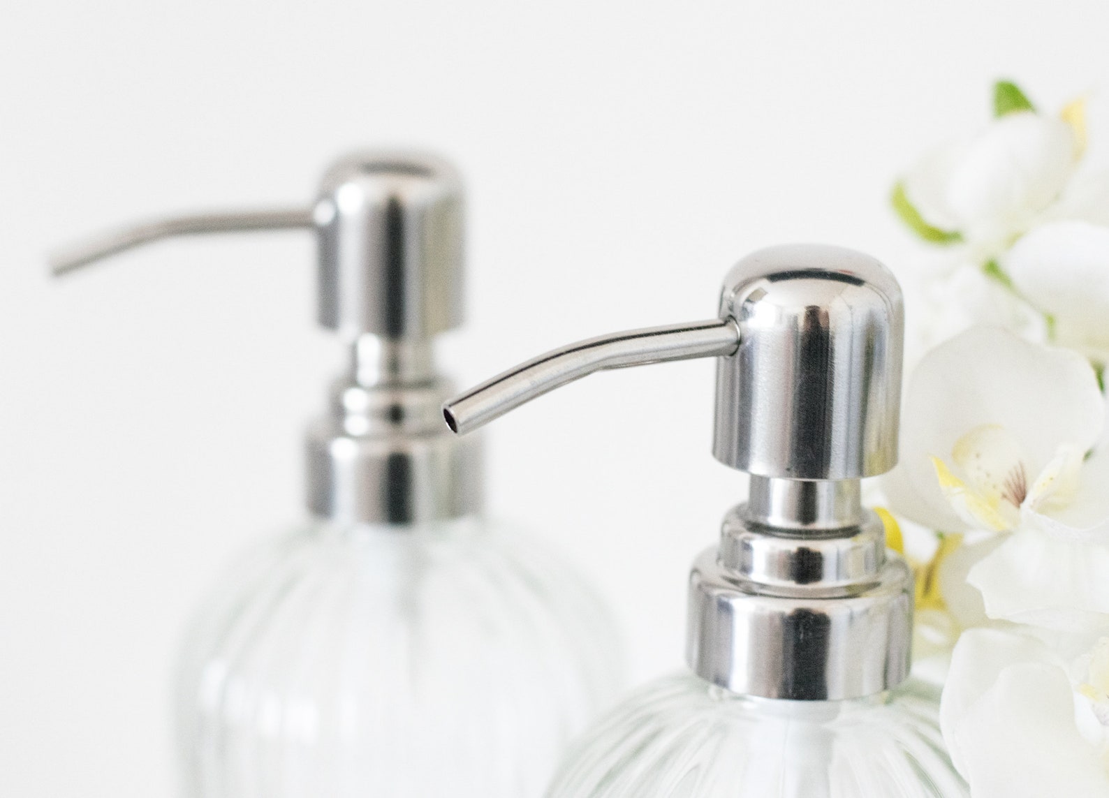 Soap Dispenser Glass Fluted Soap Dispenser Bottle Etsy