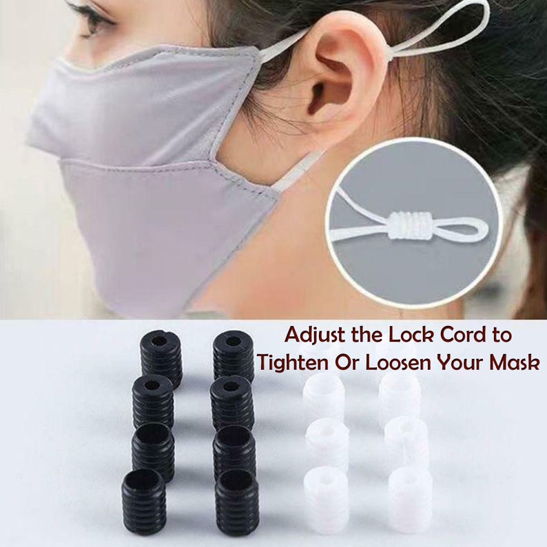 Cord Lock Adjustable Face Mask Ear Loop Stopper Anti Slip Etsy