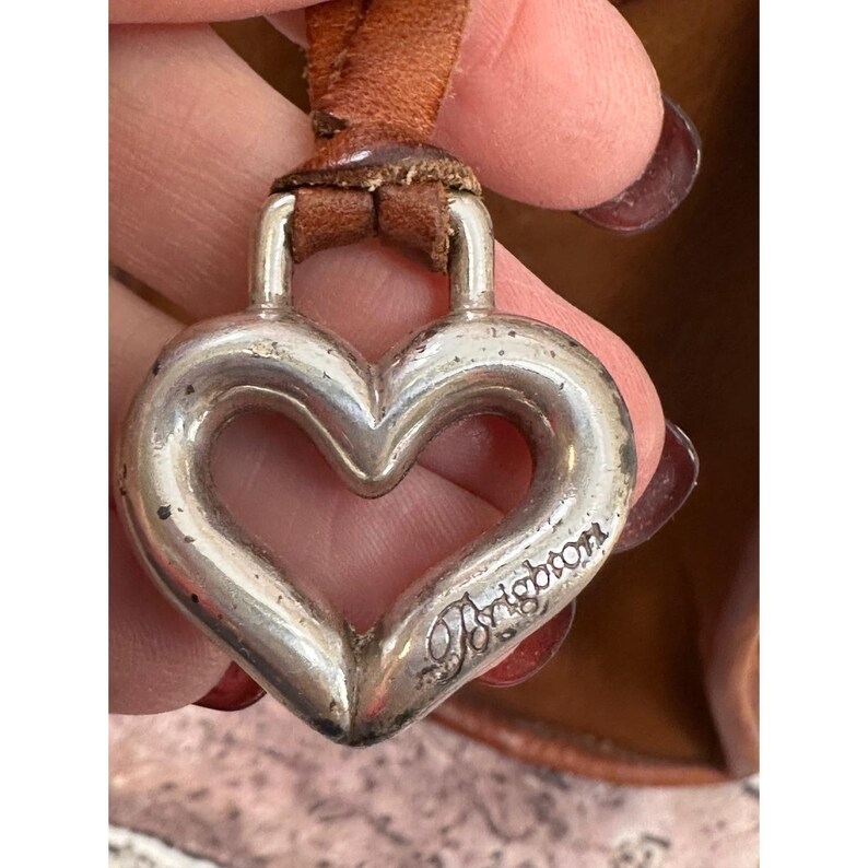 RARE Brighton geweven leren bucket bag bruine schoudertas met trekkoord Boho Y2K afbeelding 7