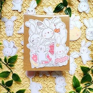 Hasen Sticker Pack | Niedliche Kaninchen Sticker Pack | Hasen Journaling Sticker | Kawaii Tiere Sticker Pack | Hasen Liebhaber Geschenk