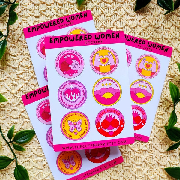 Empowered Women Sticker Sheet | Women Power Stickers for Planner | Girl Power Stickers | Women Journaling Stickers | Planner Matte Stickers