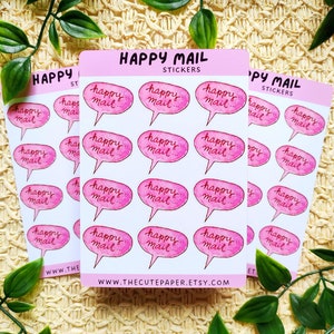 Happy Mail Sticker | Happy Mail Etiketten | Etiketten für Verpackungsaufträge | Happy Mail Order Label | Brieffreundschaft Sticker | Schneckenpost Etiketten