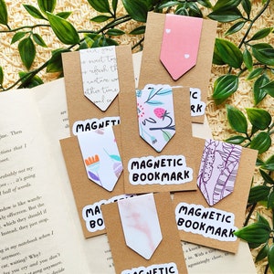 Magnetische bladwijzers | Pastelkleurige magnetische bladwijzers | Roze boekenlegger met magneet | Cadeau-idee voor leesliefhebber | Paginamarkering | Minimalistische bladwijzers
