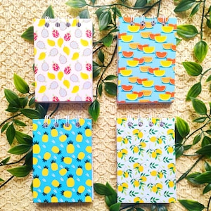 Mini notesy | Owocowe notesy kieszonkowe | Małe notesy z drutem Lemons | Notesy z owocami | Notesy arbuzowe | Małe książki