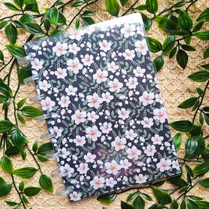 A5 Disc-Bound Refillable Notebook | Customizable Planner Journal with Butterflies | Elegant & Durable Diary | Floral Reusable Note System