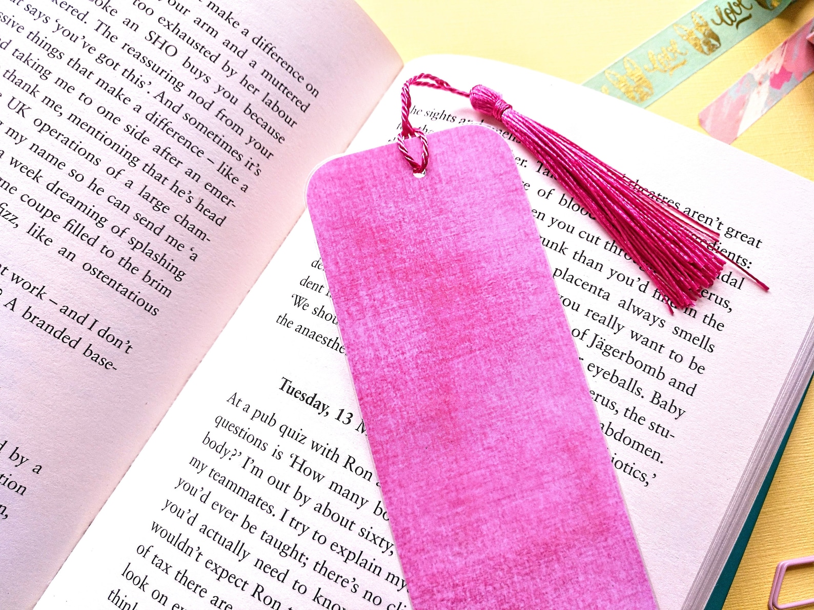 Cute Handmade Laminated Bookmark With Silky Tassel Handmade Etsy