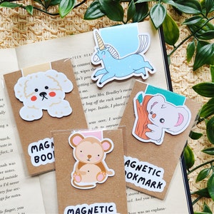 Segnalibri magnetici / Segnalibri magnetici animali carini / Segnalibro unicorno / Segnalibro Koala / Segnalibro cane / Segnalibro scimmia / Idea regalo per i lettori