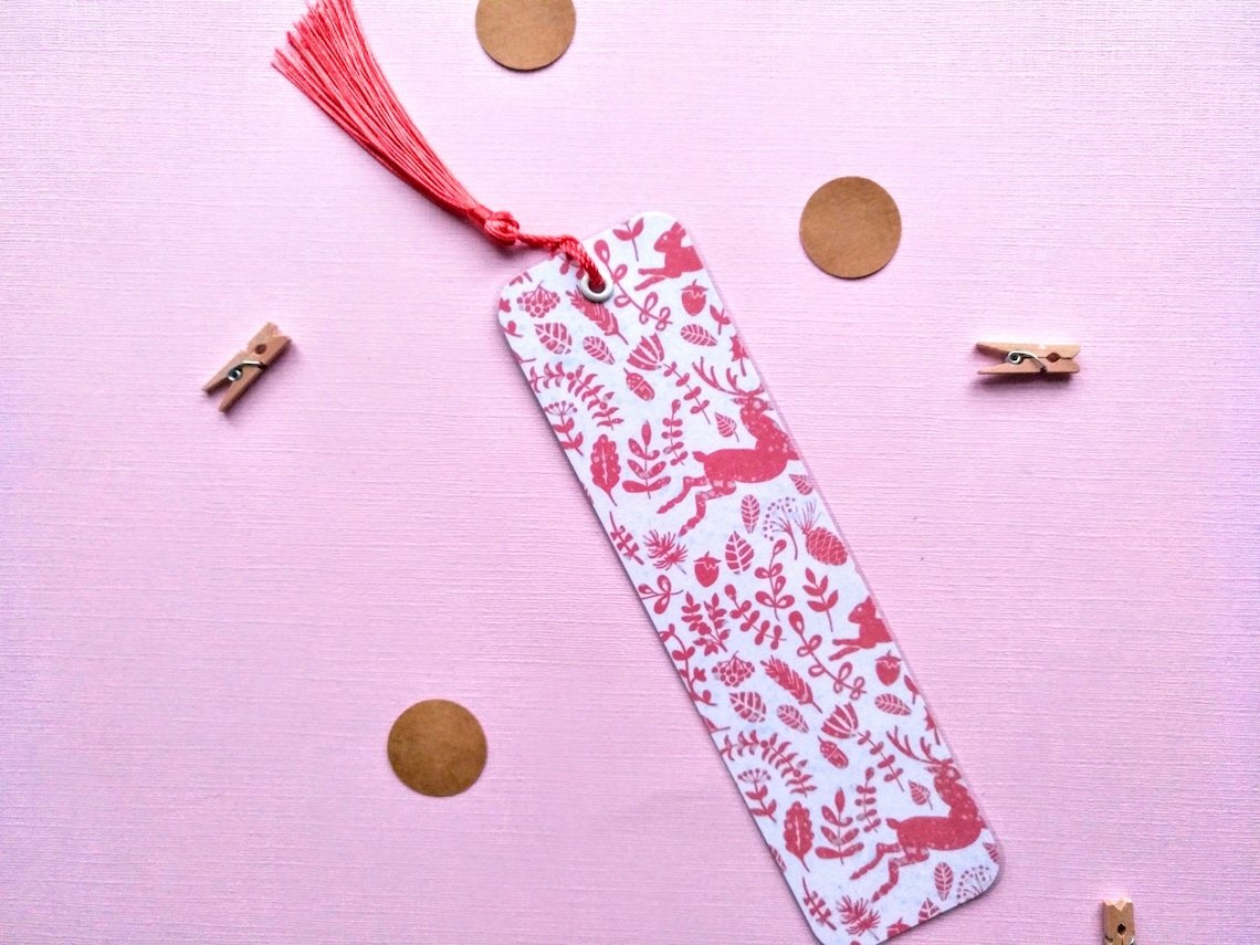 Cute handmade laminated bookmark with silky tassel handmade Etsy