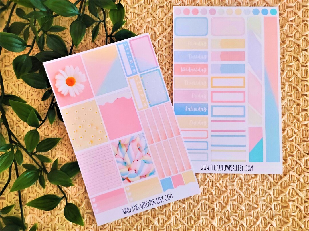 PASTEL Weekly Planner Sticker Kit Vertical Planner Sticker - Etsy
