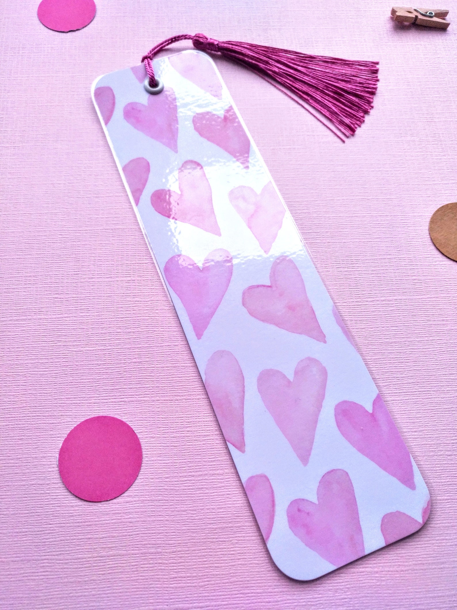 Cute handmade laminated bookmark with silky tassel handmade Etsy