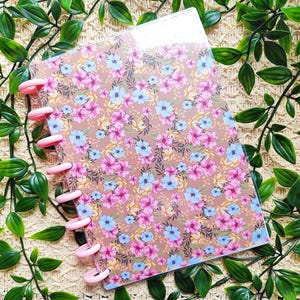 A5 Disc-Bound Refillable Notebook | Customizable Planner Journal with Butterflies | Elegant & Durable Diary | Floral Reusable Note System