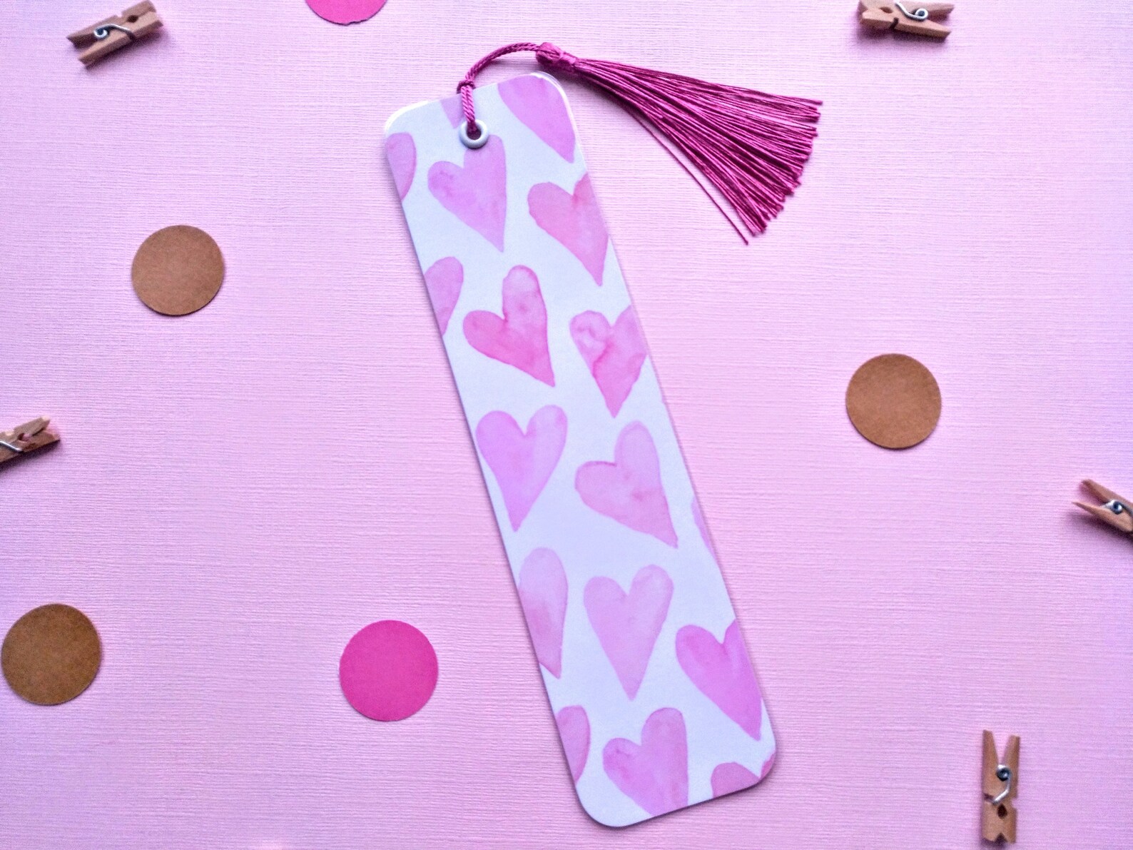 Cute handmade laminated bookmark with silky tassel handmade Etsy