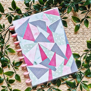 Caderno A5 com Encadernação em Disco Recarregável | Agenda Scrappy Personalizável | Agenda de Patchwork Ecológica | Sistema de Anotações Cero Waste Disc