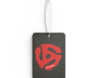Ambientador para coche con adaptador rojo de 45 RPM / Diseño retro de disco de vinilo