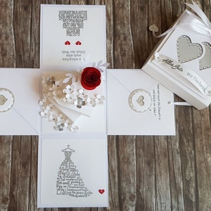 Explosionsbox Hochzeit Vermählung Geschenkverpackung Geschenkbox Herzen