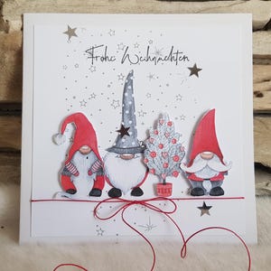 Weihnachtskarte mit Wichtel, Grußkarte zum Fest,