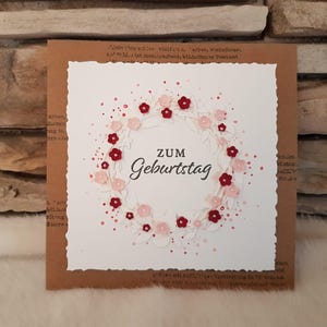 Glückwunschkarte zum Geburtstag, Geburtstagskarte, Happy Birthday, Blumen