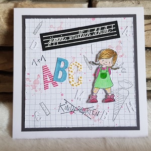 Einschulung,  Glückwunschkarte, erster Schultag, Schulanfänger, Schulstart, Geschenk zur Einschulung,