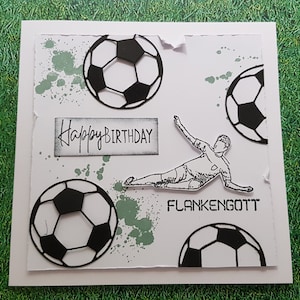 Glückwunschkarte zum Geburtstag, Geburtstagskarte, Fußballkarte, Fußball, Fußballfan