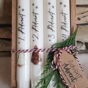 Advent candles in a set of 4, Advent wreath, candle set, taper candles, Christmas candles, candles, gift set