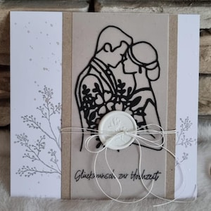 Hochzeitskarte, Glückwunschkarte zur Hochzeit, Vermählung, Eheschließung, Ehe,