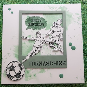 Fußballkarte zum Geburtstag, Glückwunschkarte für einen Fußballspieler oder Fußballfan, Fußball, Geburtstagskarte