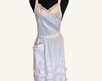 1970s Philippe Venet Designer Licensed Pinafore Apron Pink Ruffle Japan