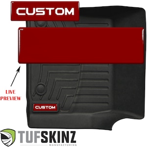 Tufskinz | Custom Text Badge/Emblem Inserts - Compatible with WeatherTech Floor Mats - 2 Piece Kit