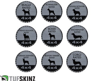 Tufskinz | Animal Rated Badges - Brushed Silver - 1 Piece Kit