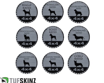 Tufskinz | Animal Rated Badges - Brushed Silver - 1 Piece Kit