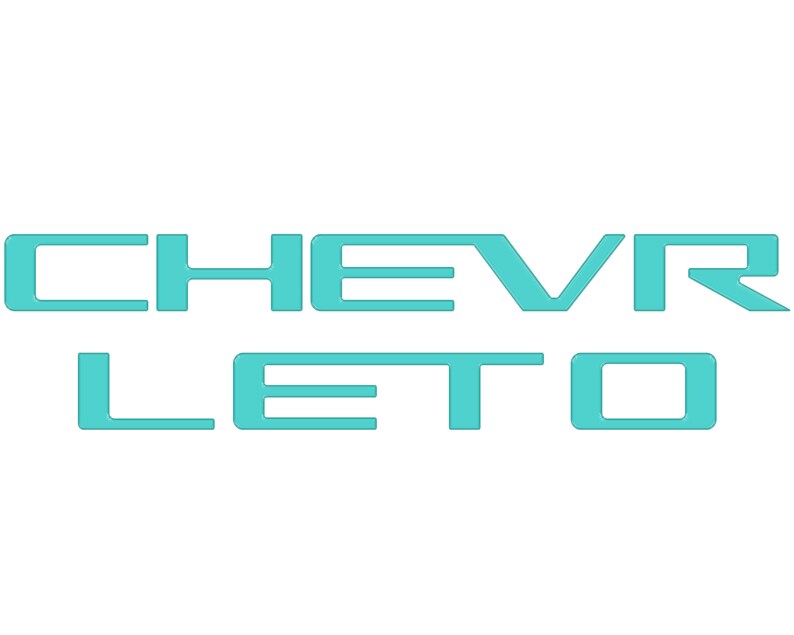 May include: A turquoise blue logo with the text "CHEVRLETO" in a bold, sans-serif font.