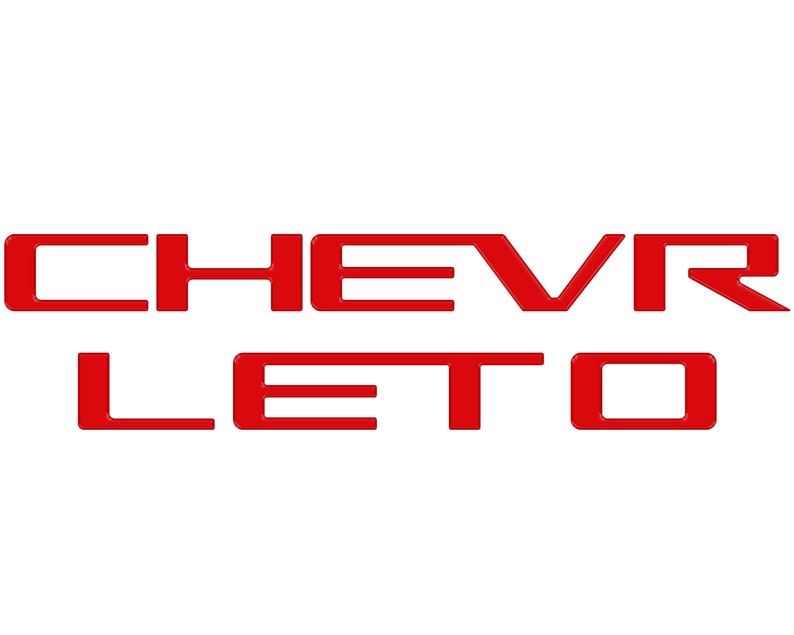 May include: Red text logo with the words "CHEVR LETO" in a bold, sans-serif font.