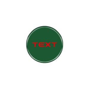 May include: A green circle button with the word "TEXT" in red letters.