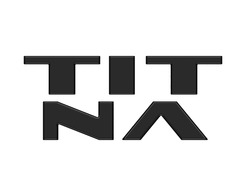 May include: Black and white logo with the text "TITNA" in a bold, sans-serif font.