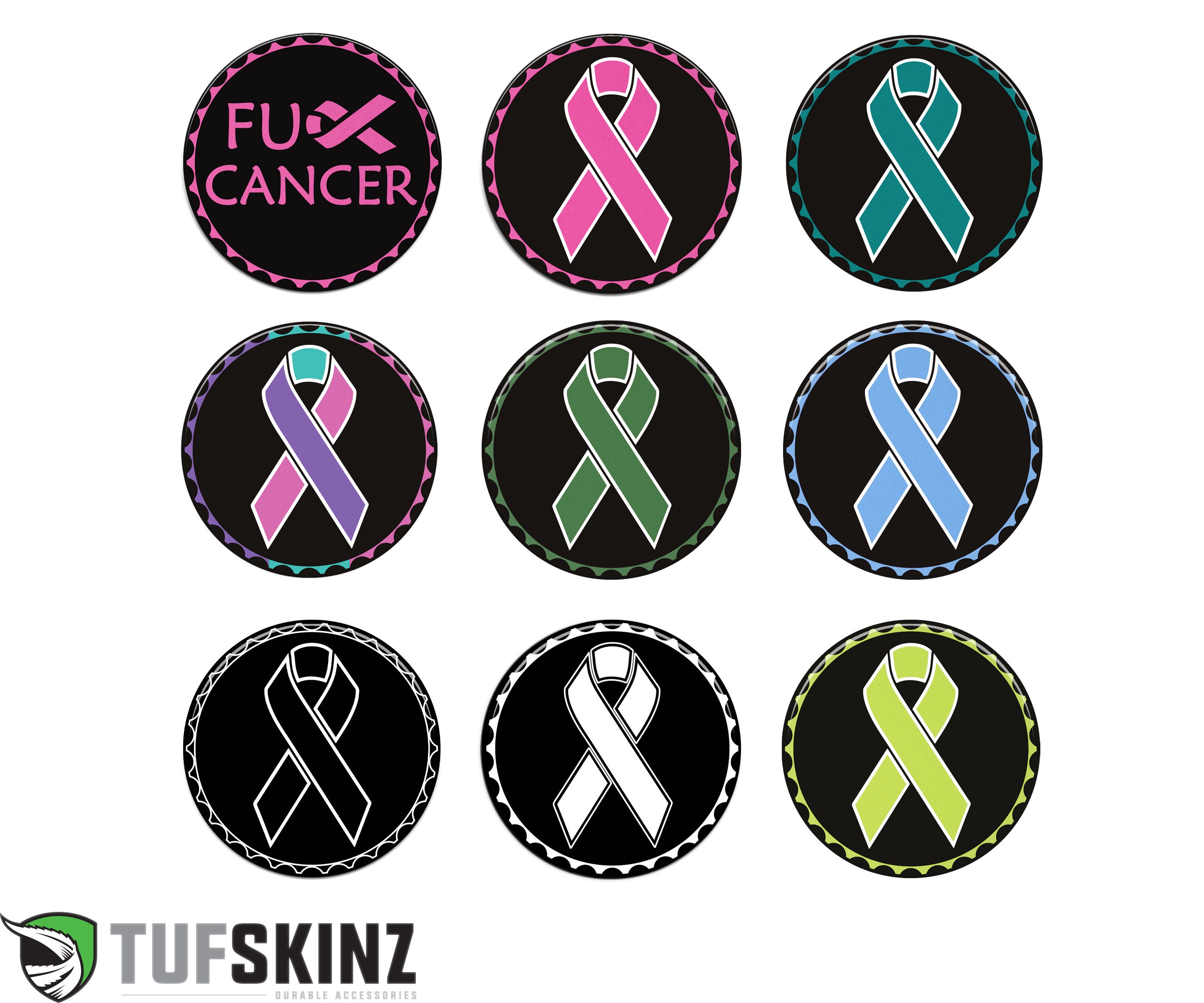 Tufskinz | Awareness Rated Badges - Brushed Silver - 1 Piece Kit