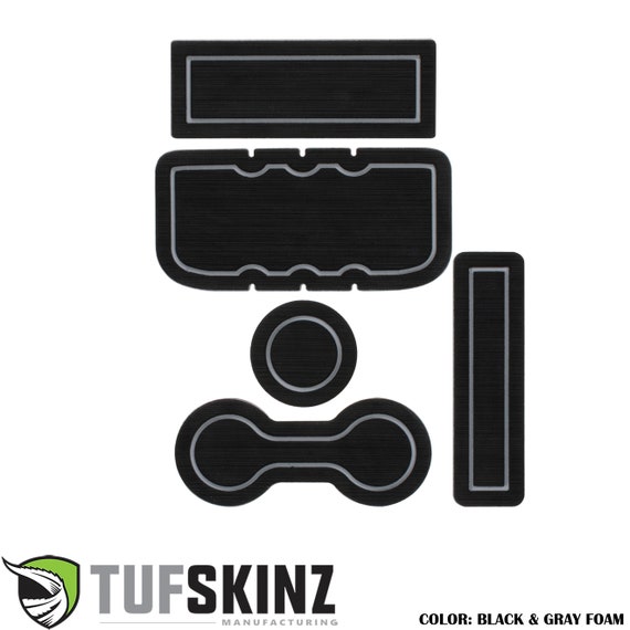 TufSkinz Interior Cup Holder Inserts Fits 2014-Up Tundra with Bucket Seats 7 Piece Kit Black//Red
