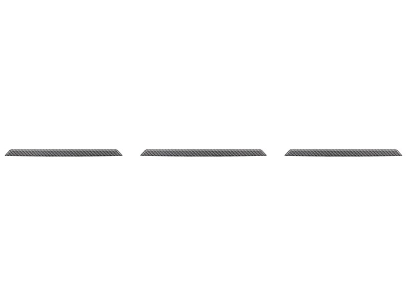 May include: Three gray, rectangular carbon fiber strips with a textured surface. The strips are evenly spaced against a white background. The edges of the strips are angled.