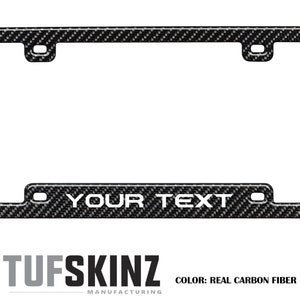 Tufskinz | License Plate Frame w/Custom text - 1 Piece Kit