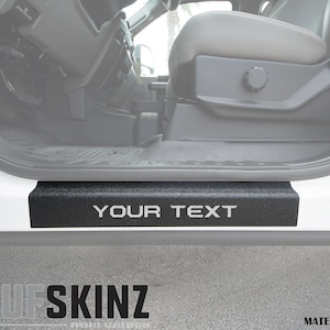 Tufskinz | Custom Text Door Sill Protection - Fits 2015-2023 F-150 - 2 Piece Kit