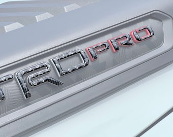 Revestimientos de letras para capó Tufskinz/TRD Pro - Compatible con Tundra 2022-2026 y Toyota Sequoia 2023-2026 - Kit de 12 piezas