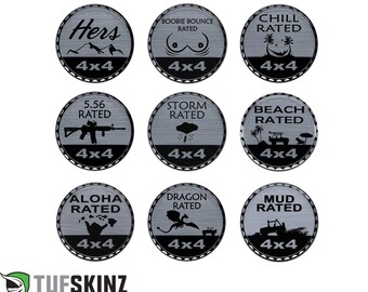 Tufskinz Fun Rated Badges Brushed Silver 1 Piece Kit 