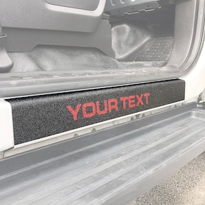 Tufskinz | Custom Text Door Sill Protection - Fits 2008-2016 Super Duty - 2 Piece Kit