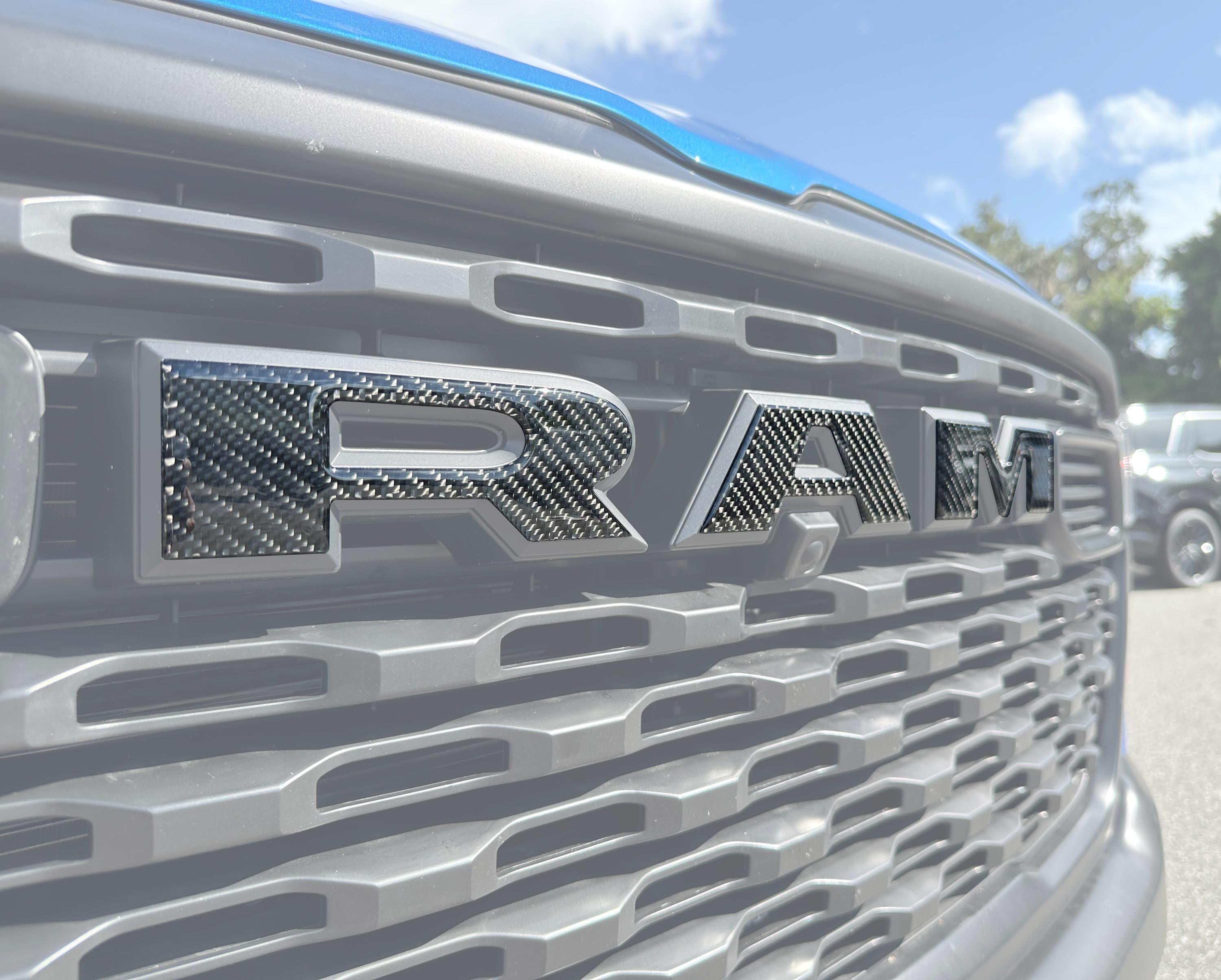 Raised Grill Badge Emblem Letters For 2019-2023 RAM 1500 - Chrome Silver, Clip-On Design