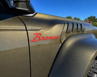 Tufskinz | Bronco Cursive Badge - Fits 2021-2026 Bronco - 1 Piece Kit