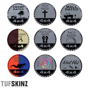 Tufskinz | Fun Rated Badges - Silber gebürstet - 1 Stück Kit