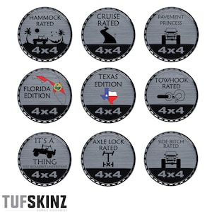 Tufskinz | Fun V2  &quot;Rated&quot; Badges - Brushed Silver - 1 Piece Kit